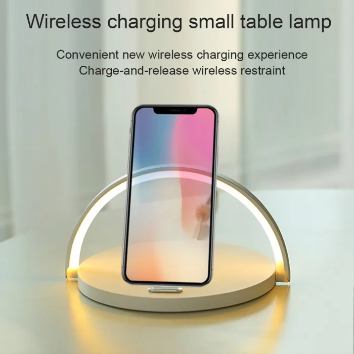 LED Desk Lamp with Qi Fast Wireless Charger USB Chargeable Table Bedside Light Portable HVR88