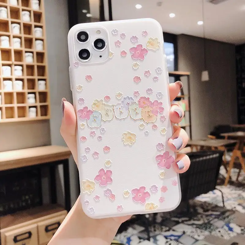Изысканный Hyun-a Kim цветок мобильный телефон оболочка для iPhone 6 7 11 Iphone pulsXsMax сделать мобильный телефон поэтичным и живописным - Цвет: Beige