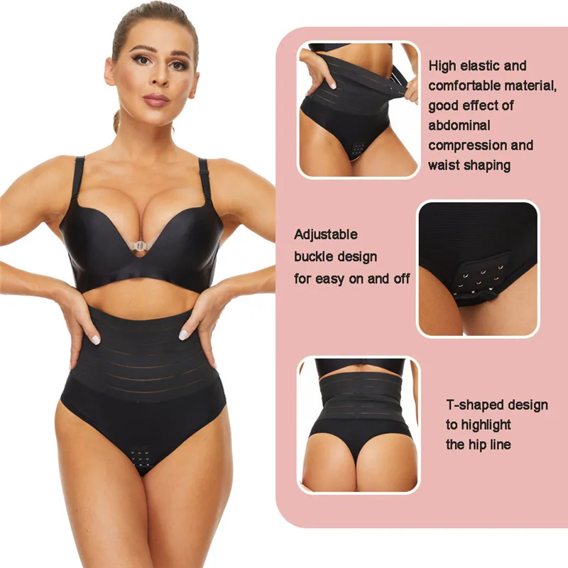 spanx underwear LANFEI High Waist Shaper Girdle Pant for Women Tummy Control Hook Slimming Panty Belly Body Shapers Boyshort Mesh Thong Panties spanx bodysuit