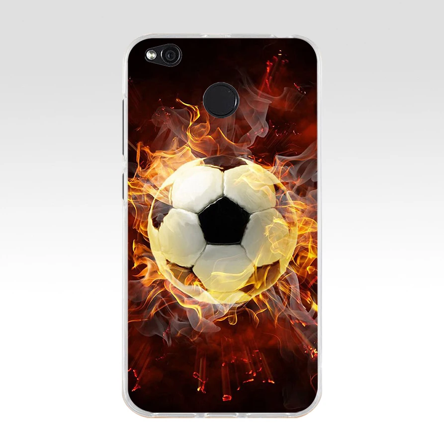 147SD   Fire Football Soccer Ball Soft Silicone Tpu Cover phone Case for xiaomi redmi 4A 4X note 4 4x mi A1 A2 lite 