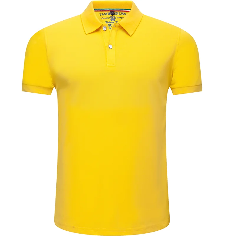 yellow YOTEE, деловая, повседневная, дешевая, короткий рукав, персональный логотип компании, на заказ, рубашка поло, для мужчин и женщин, на заказ, топы - Цвет: yellow