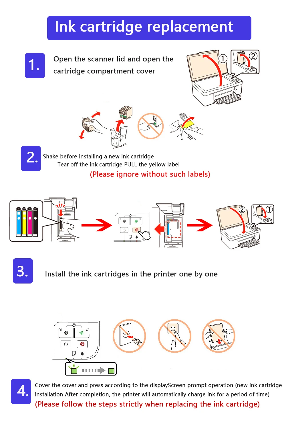 4PK Compatible Ink Cartridge Replacement HP953 953XL for HP 7740 8210 8218 8710 8715 8718 8719 8720 8725 8728 8730 8740 printer