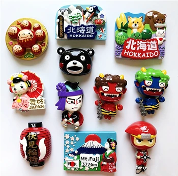 

New Hand-painted Mt. Fuji, Kumamoto, Hokkaido, Japan 3D Fridge Magnet Travel Souvenir Refrigerator Magnetic Stickers Gift