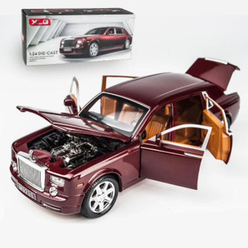 1:24 игрушечный автомобиль отличного качества Rolls-Royce Phantom Металлический Игрушечный Автомобиль из сплава литые машины и игрушечные транспортные средства Модель автомобиля игрушки для детей - Цвет: red with box