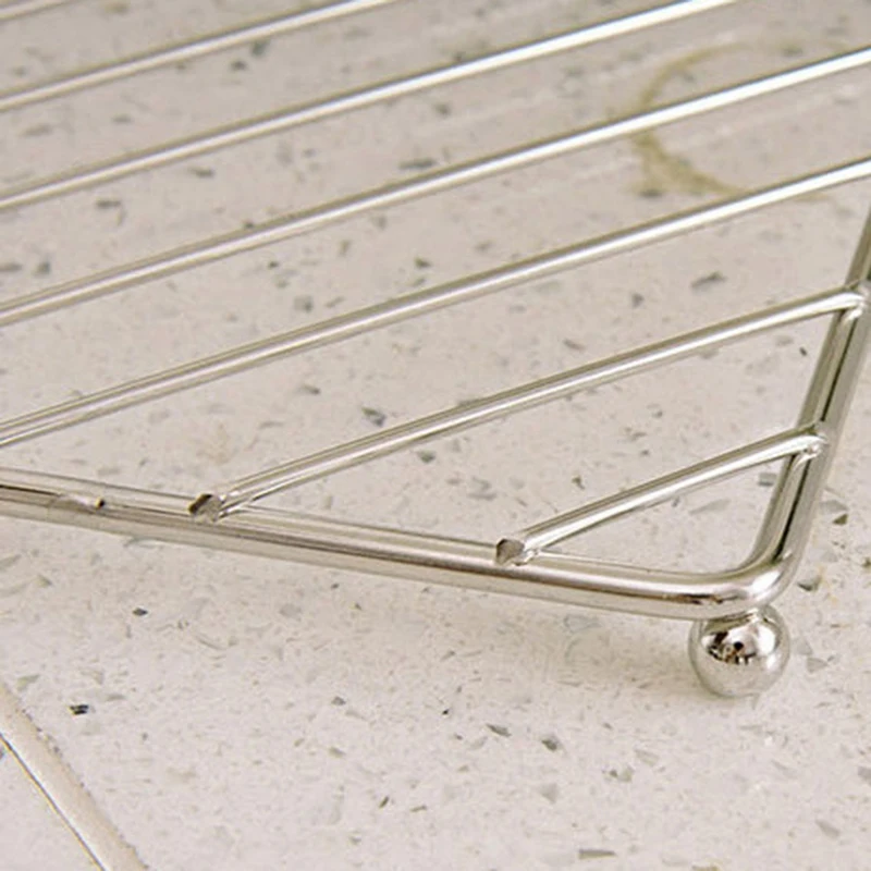 Kitchen Square Trivets Mat Dishes Placemat Heat Hot Pot Chrome Holder Resistant Space-Saving Non-Slip Table Mat