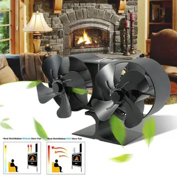 

8 Blade Home Heat Powered Stove Fan Wood Burner Heat Distribution Quiet Fan Eco Friendly Quiet Fan Home Efficient Heat