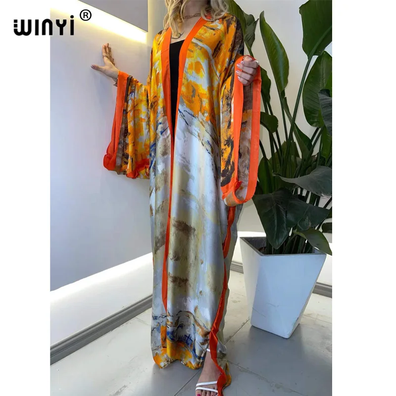 Europe WINYI new tunic bikini sweet lady pink boho Cardigan stitch Cocktail sexcy Boho Maxi Holiday Batwing Sleeve KIMONO mujer womens bathing suit cover up