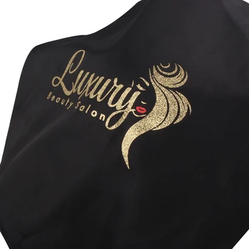

Custom logo Hair extensions wigs sleep bonnet, Luxury gold glitter logo in black bonnet,double layer round hair protect bonnt