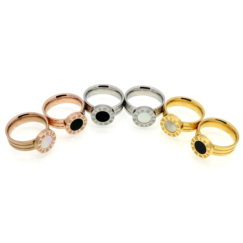 Известный бренд, болгарские женские кольца, золото/Роза, кольцо из нержавеющей стали, римские числовые ракушки, роскошные женские ювелирные изделия