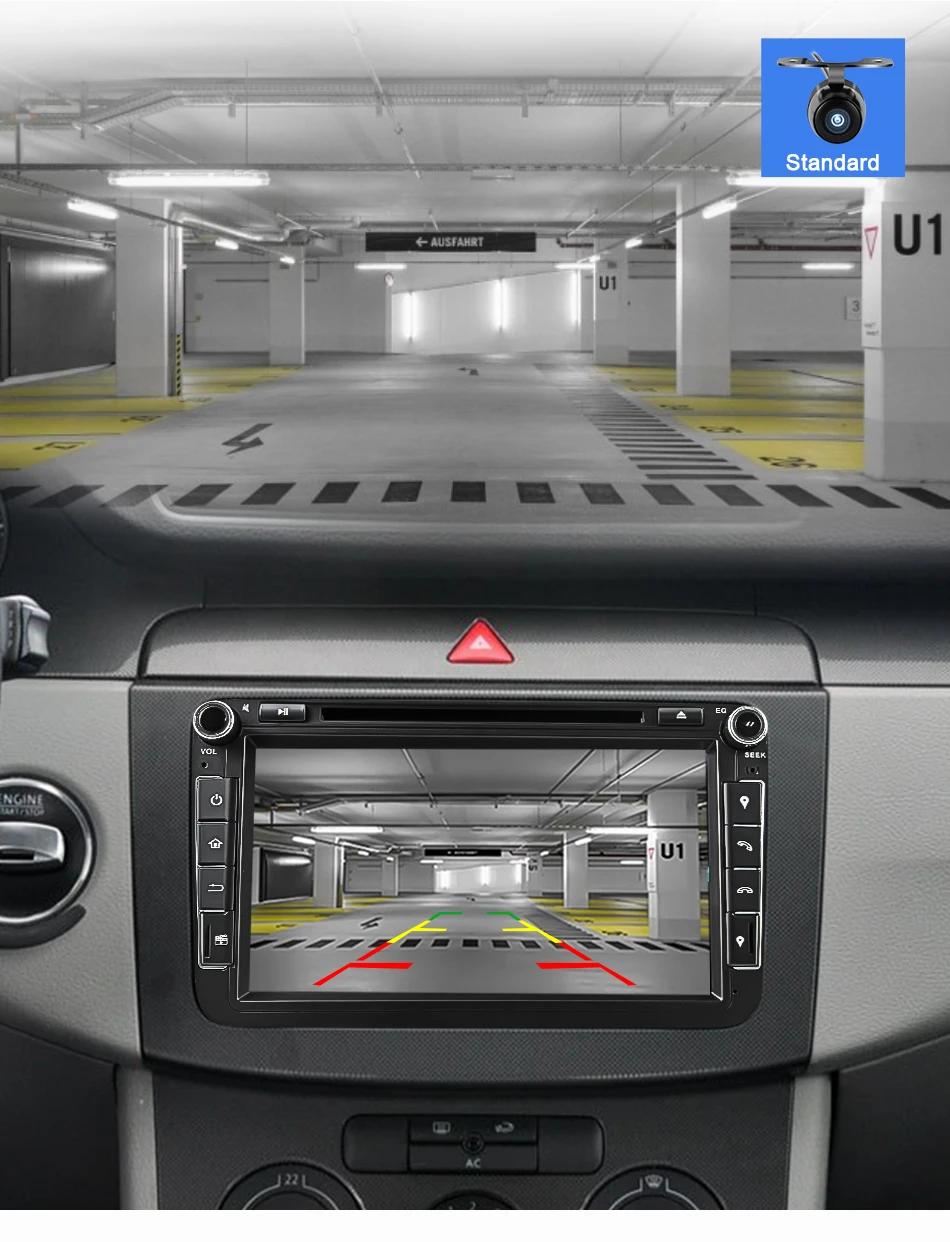 Discount Eunavi 2 din Octa core 4G 64G Android 9 Car DVD GPS for VW Passat CC Polo GOLF 5 6 Touran EOS T5 Sharan Jetta Tiguan Radio dsp 33