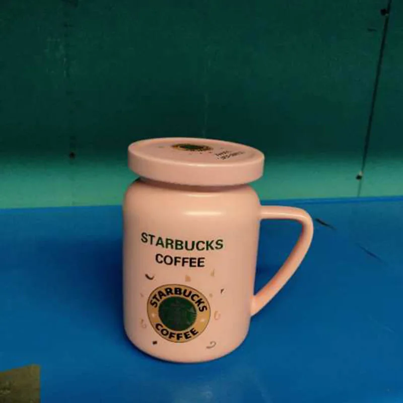 Pink Цвет офиса с крышкой керамическая чашка большая кофейная чашка в подарок кружка парные чашки 2 - Color: Pink