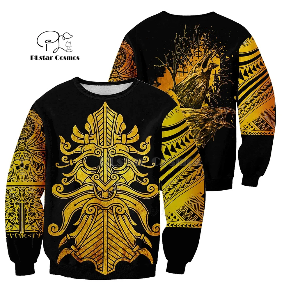 PLstar Cosmos Viking Tattoo 3D напечатанные футболки с 3D принтом Толстовка/молния Мужская Женская Татуировка Орлиного Креста-2