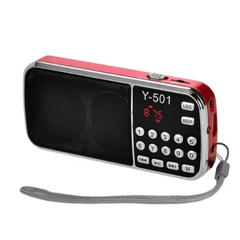 

Y-501 Digital Picks Elderly Portable 3.5mm Audio Mini LCD Digital FM Radio SpeakerB TF Card Mp3 Music Player 3W