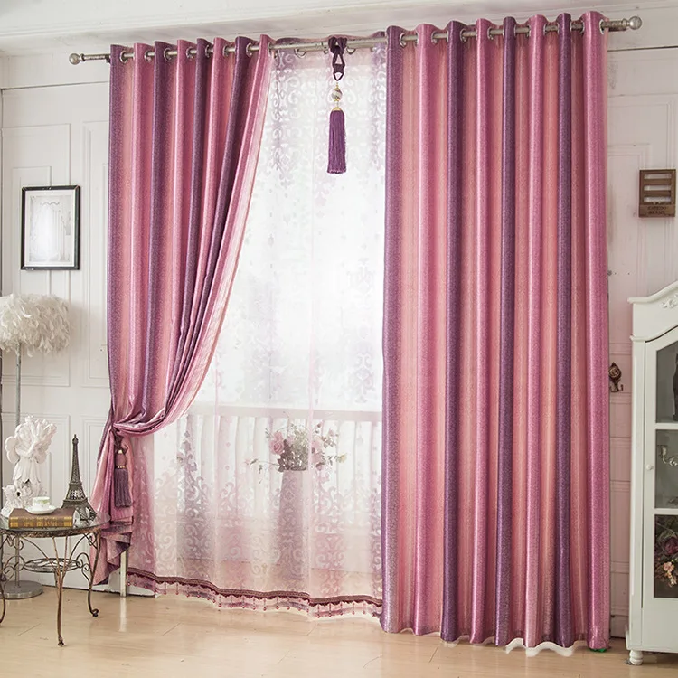 Простые градиентные занавески однотонные полосатые с камнями для спальни