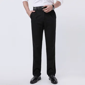 

Thoshine Brand Spring Summer Mens Casual Pants Middle Age Man Trousers Fashion Cotton Straight Loose Long Pants Business Clothes