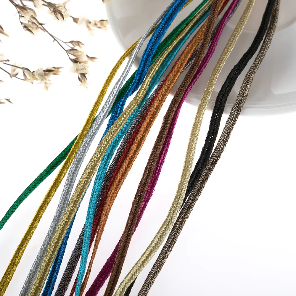 Sutache kolory metaliczne 31 metrów materiał jubilerski wąż brzuch przewód Decor warkocz instrukcja DIY akcesoria do wyrobu biżuterii kolczyki