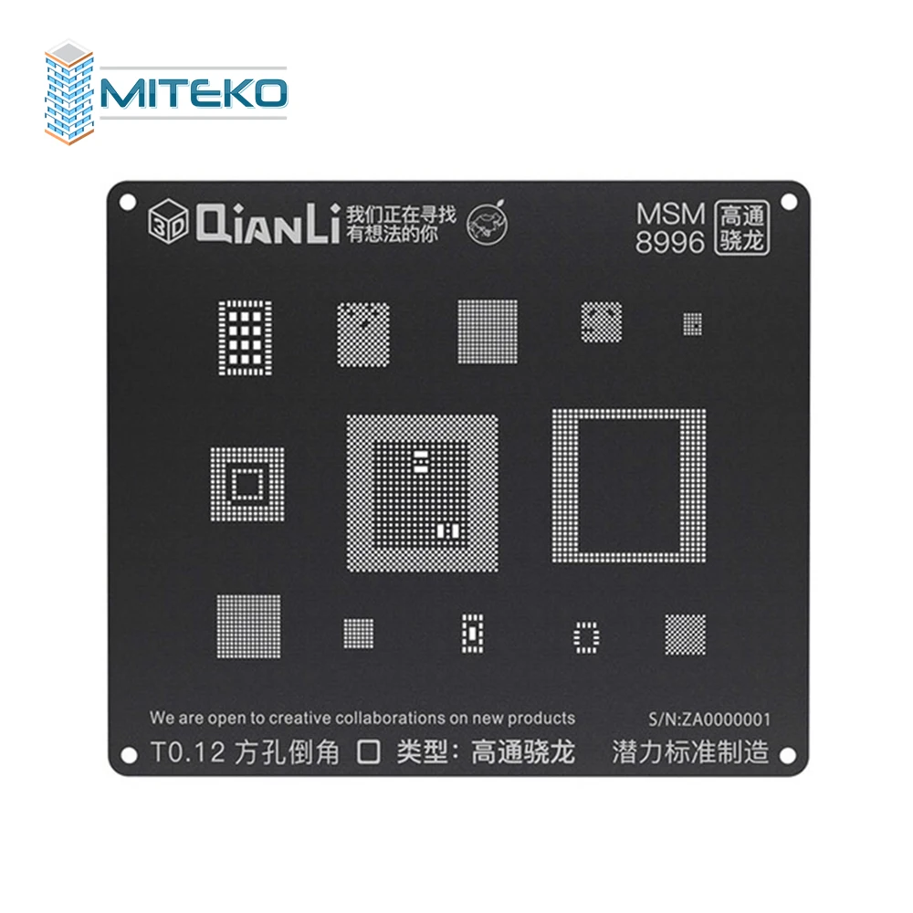 QIANLI iBlack 3D Сталь сетки реболлинг трафарет для Android устройство, док-станция Qualcomm памяти на носителе EMMC MSM 8953 B01-AB 8916 8909 8939 8917 2AA 8940 1AA 8953 1A