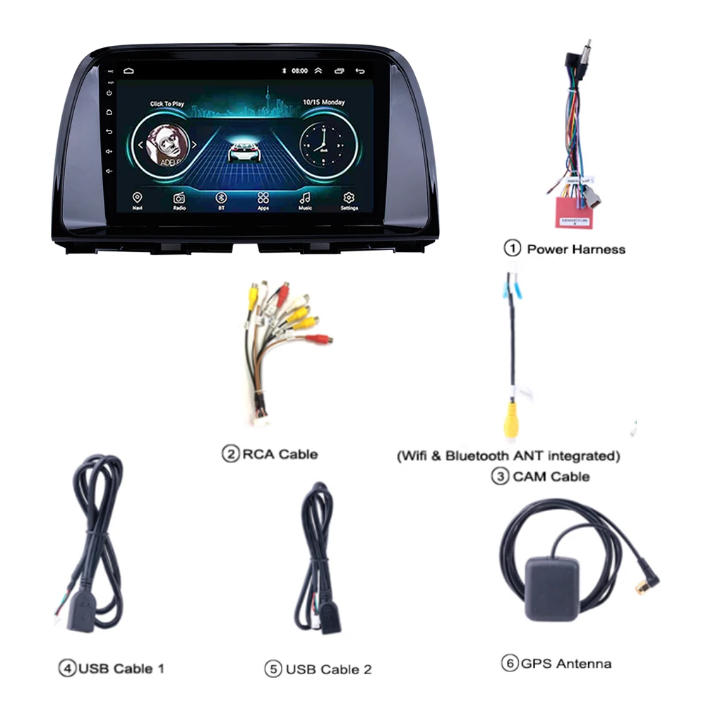 Excellent Android 8.1 9" Car radio For Mazda Cx-5 cx5 cx 5 2014-2016 Multimedia Player HD Full touch Screen GPS Navigation SWC carplay TV 1