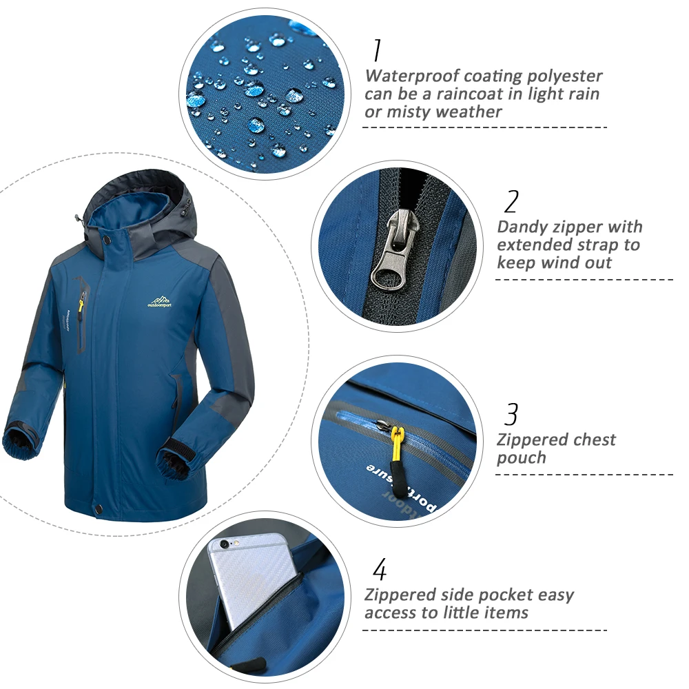 Lixada водонепроницаемая куртка, ветрозащитный плащ, ветровка для альпинизма, спортивная одежда для велоспорта, спортивная куртка с отстегивающимся капюшоном для мужчин