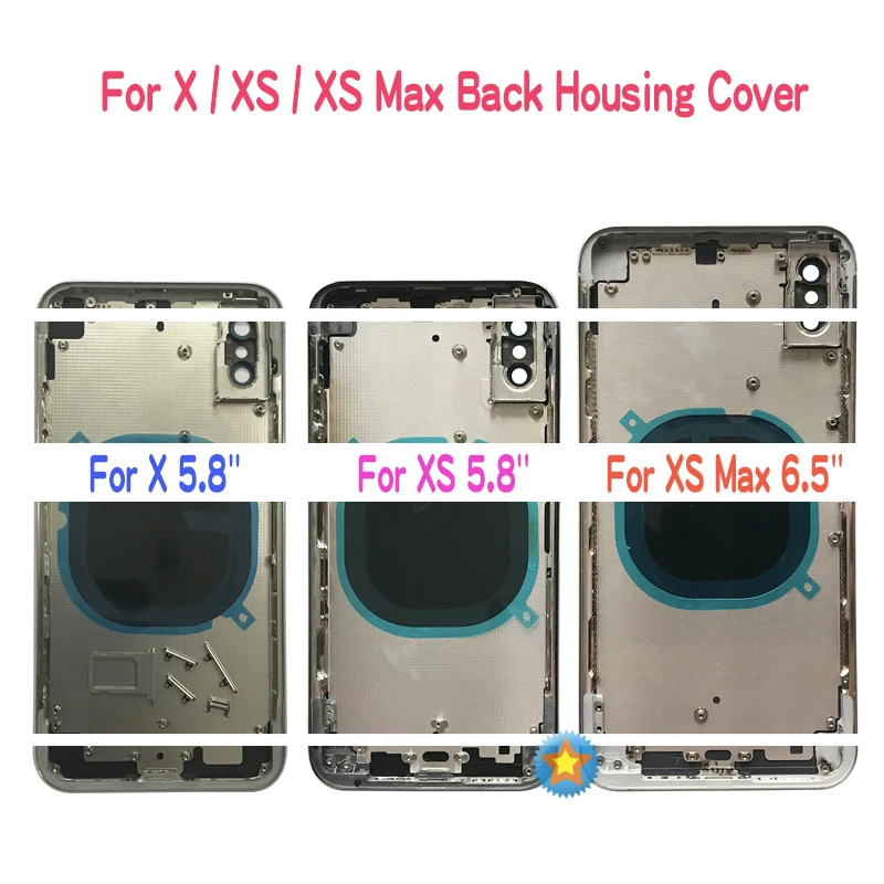10 шт. для iphone 8 8G / Plus X XR XS MAX Крышка корпуса батарейного отсека задняя рамка крышка
