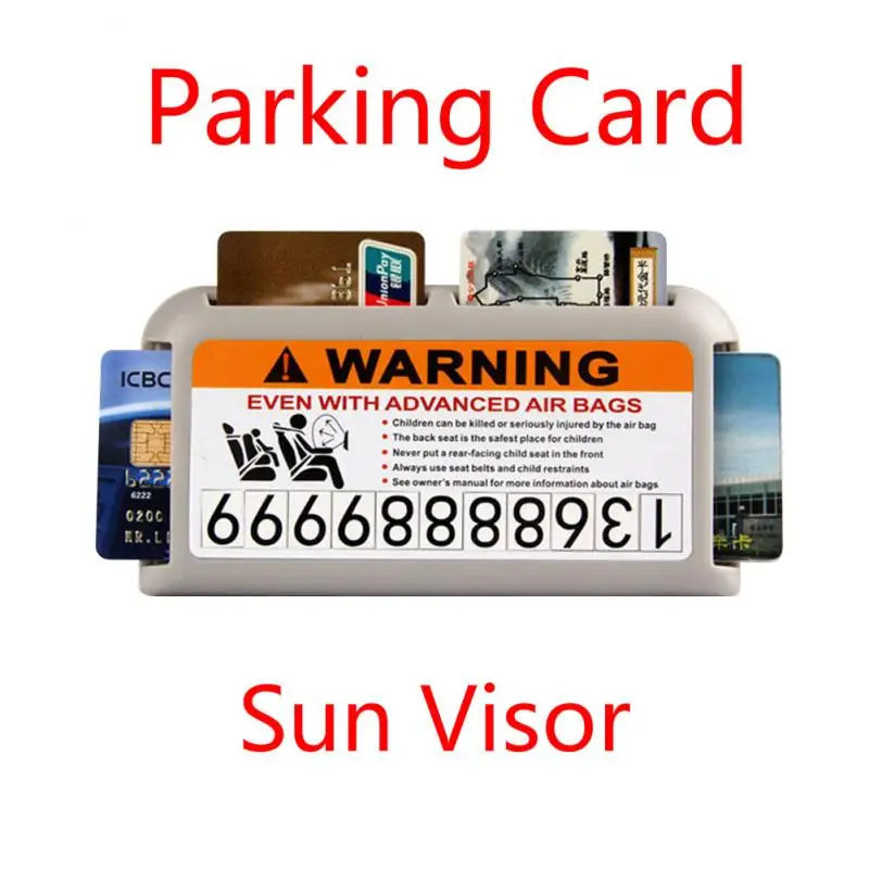 New 2 In1 Car Sun Visor Anti Sunlight Dazzling Glass Vision Interior Temporary Parking Card Plate Phone Number Sheet Sticker |