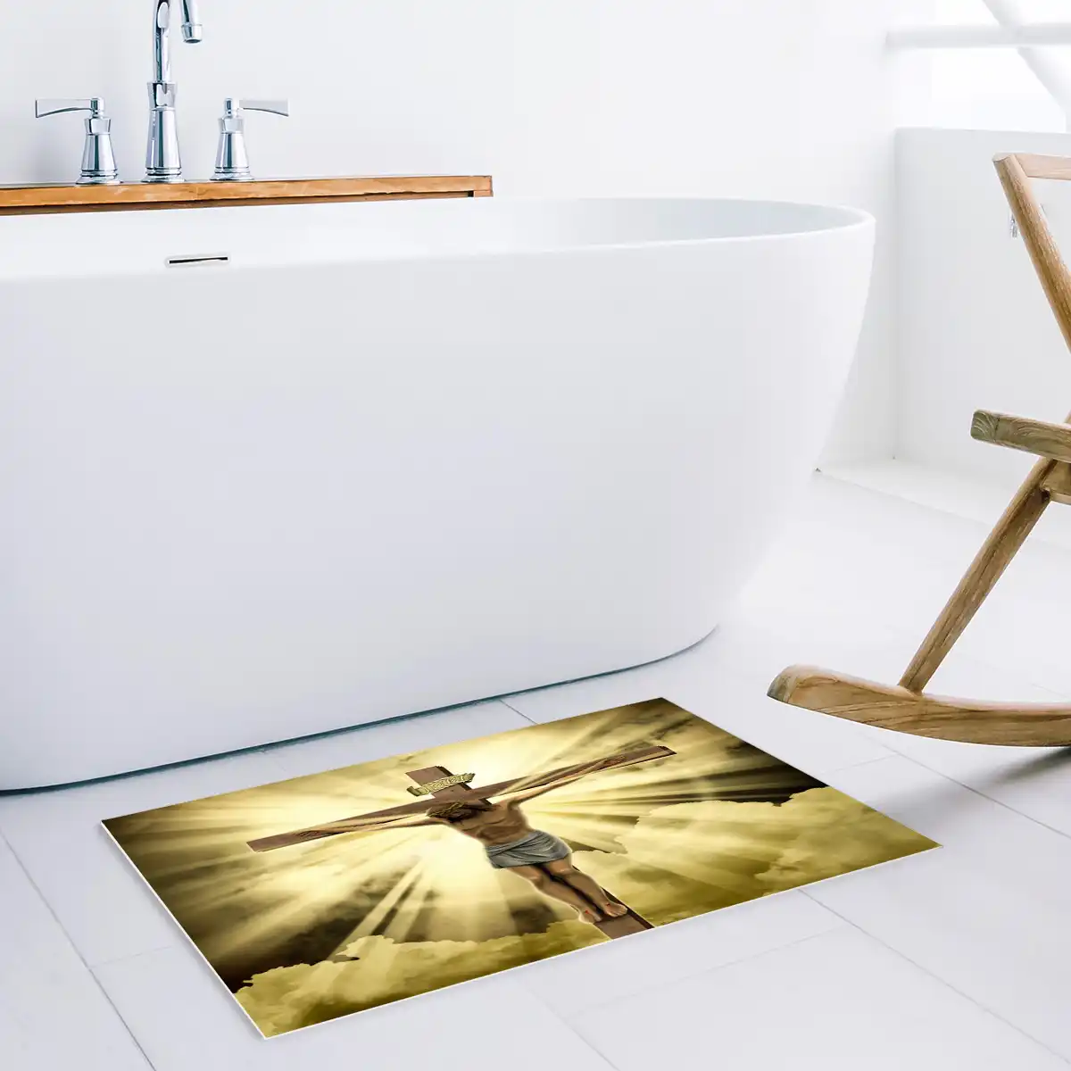 Crucifixion Jesus Christ God Crucify God The Church Of God Yellow Light Heaven Indoor Bathroom Decor Doormats Mat Aliexpress