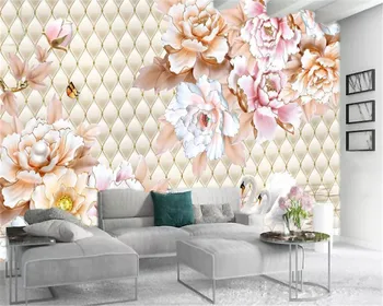 

Wall Papers Home Decor Gorgeous Peony Swan Lake 3d Flowers HD Environmental Decoration Wallpaper