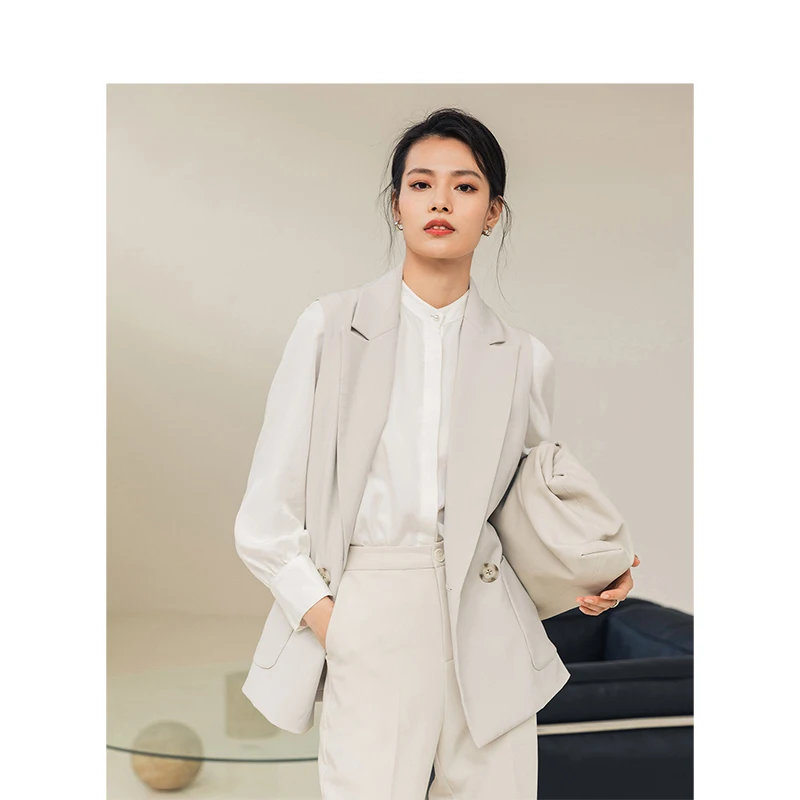 INMAN 2020 Весенняя элегантная Офисная Женская двубортная приталенная куртка с
