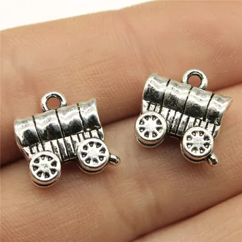 

WYSIWYG 10pcs 14x14mm 3D Carriage Charm Covered Wagon Pendants Vintage DIY Accessories For Jewelry Making