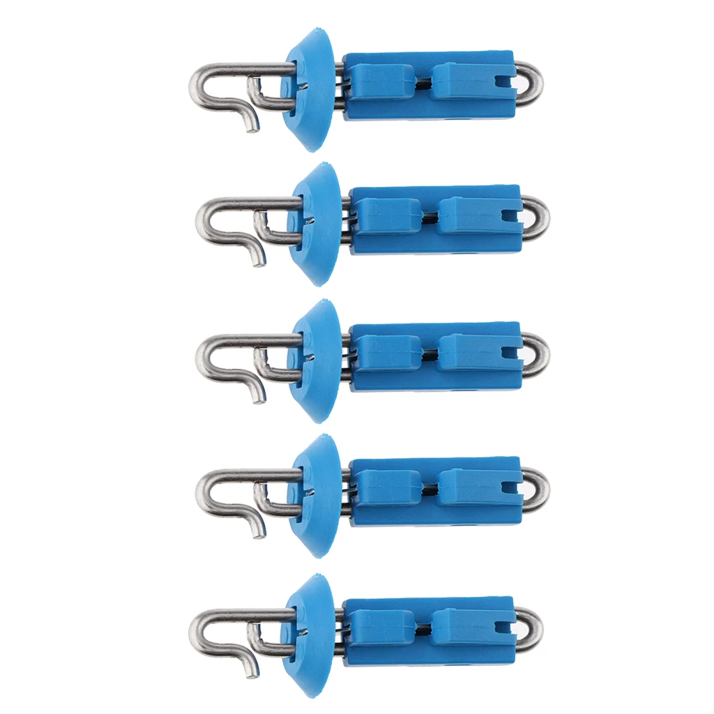 5pcs Splash Down Solo Sea Fishing Bait Clip Locking Lock Blue