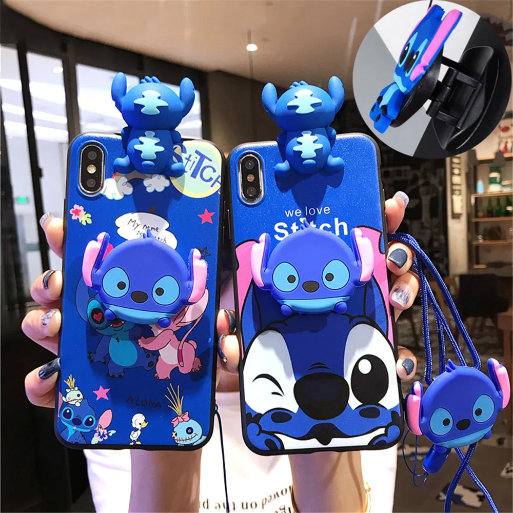 3D стежка ремешок чехол для huawei Y9 Y5 Y6 Y7 Honor 7C 7A 7X8X9X10 20 основа сцепление подставка держатель мягкий чехол для телефона