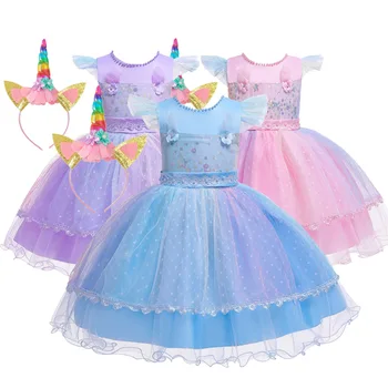 

Summer Tutu Dress For baby Girls Dresses Kids Clothes Wedding Events Flower Girl Dress Birthday Party Costumes Children Frocks