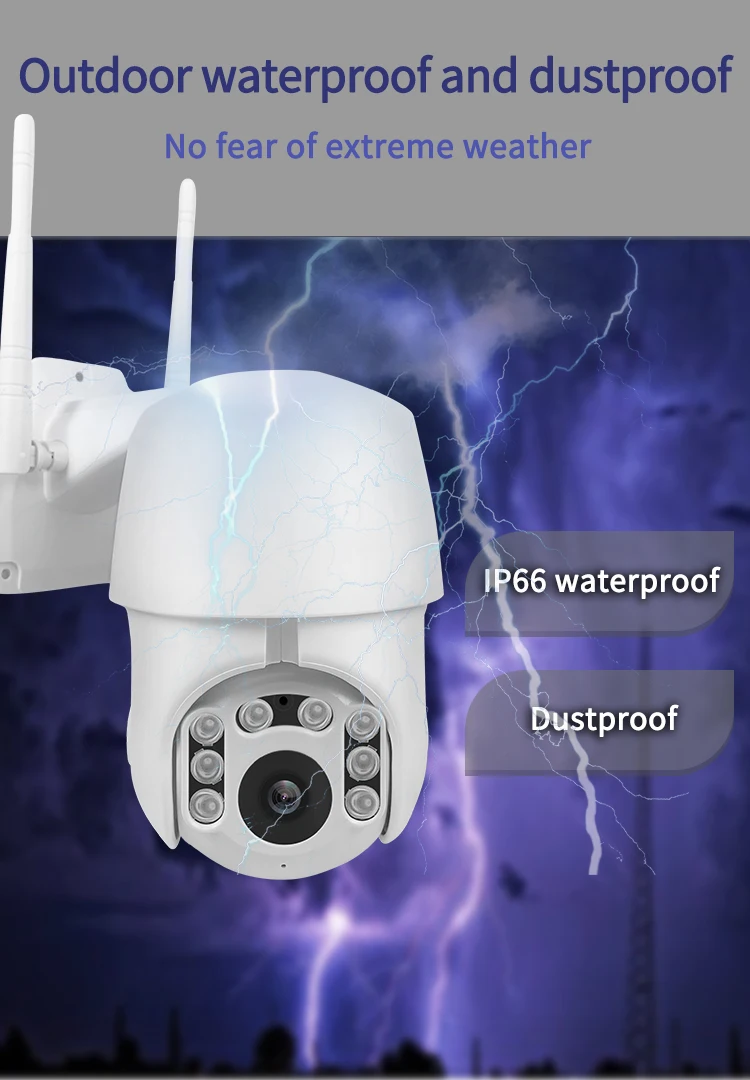 1080P HD IP CCTV камера водонепроницаемый открытый WiFi PTZ Безопасности Беспроводной ИК камера AU
