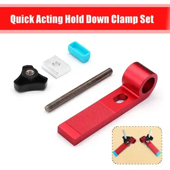 

5 pcs/Set Metal Quick Acting Hold Down Clamps Set Woodworking Clamps For Woodworking T-Track T-Slot Clamp Tools