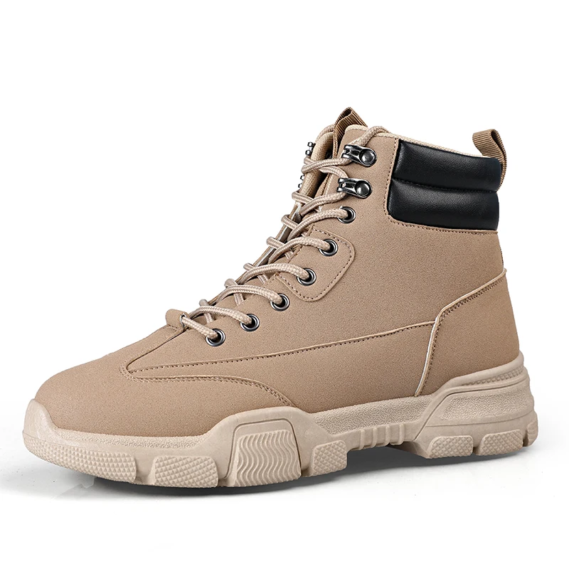 

Fashion Men's Leather Work Boots Black Brown Male Snow Ankle Winter Lace-up Boots Shoes Hiking Sneakers tooling shoes *162W