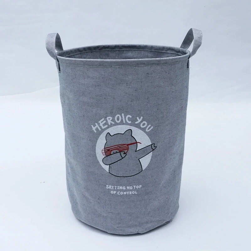 Collapsible Canvas Cloth Laundry Basket Toy Clothes Cubes Storage Bin Waterproof Laundry Hamper - Цвет: ZA81B-1 (1PC)