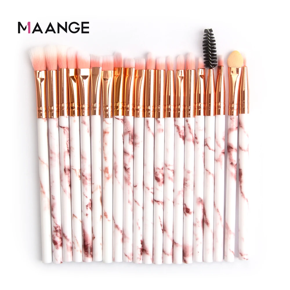 20Pcs-Pink MAANGE 20 шт./компл. многофункциональные кисти для макияжа мрамор блендер глаз тени для век, подводка для глаз консилер, для губ щетка мини-кистей для макияжа инструмент - Handle Color: 20Pcs-Pink
