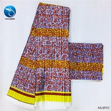 LIULANZHI африканская восковая ткань новая многоцветная атласная ткань с принтами нигерийская плиссированная атласная ткань для женского платья 4+ 2 ярдов ML8P
