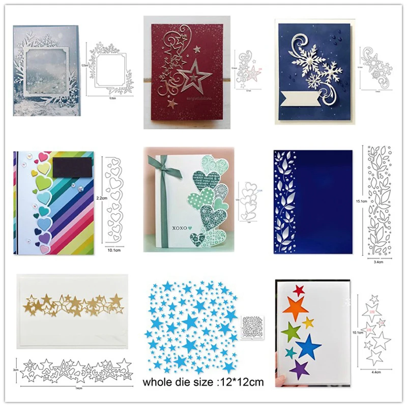 

Christmas Snowflake Stars Heart Frame Metal Cutting Dies DIY dies Scrapbooking Decor Embossing dies Paper Card Making Craft Dies