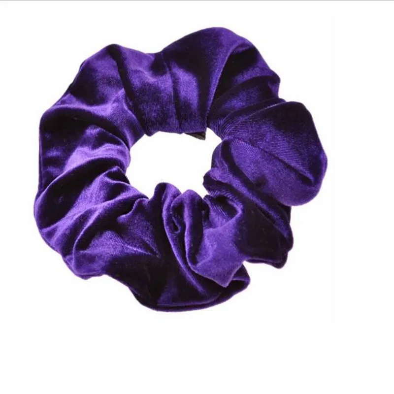 Бархатные резинки для волос для женщин и девочек, эластичные резиновые ленты аксессуары, резинки для женщин, кольцо для волос, веревка, конский хвост, держатель, головной убор - Color: Purple
