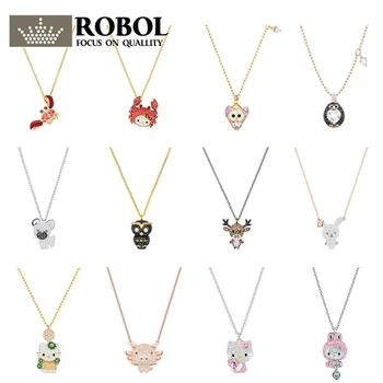 

SWA XL005 1:1 SWA Original Ladies Cute New Katie Cat Crab Penguin Pig Monkey DIY Animal Necklace Jewelry Wholesale 5412367