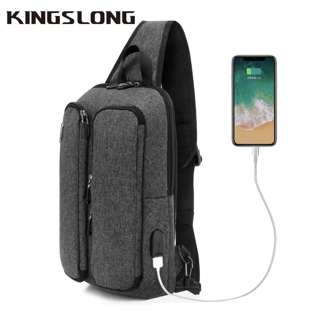 Kingslong Противоугонная мужская сумка водонепроницаемый рюкзак на плечо слинг