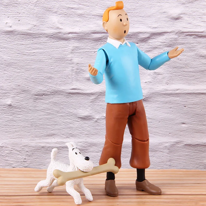 The Adventures of Tintin Tintin and Milou Figures PVC Action Figure Collectible Model Toy Doll Anime Gift For Kids