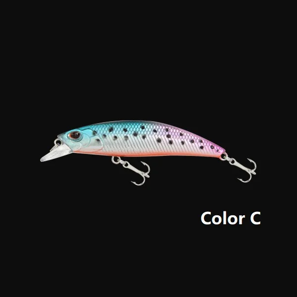HOT New Minnow mini small fishing lure 60mm high quality vibration swing sink hard bait efficient ice lures japan fishing tackle - Цвет: Color  C