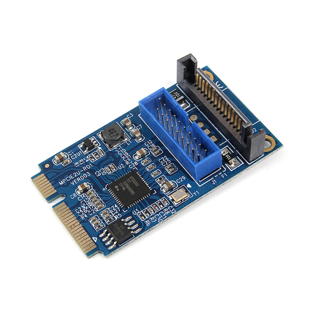 Мини PCI-E до USB3.0 для рабочего стола 19 Pin Аксессуары Передние компоненты ПК Профессиональный Компьютер добавить на карту расширения супер скорость