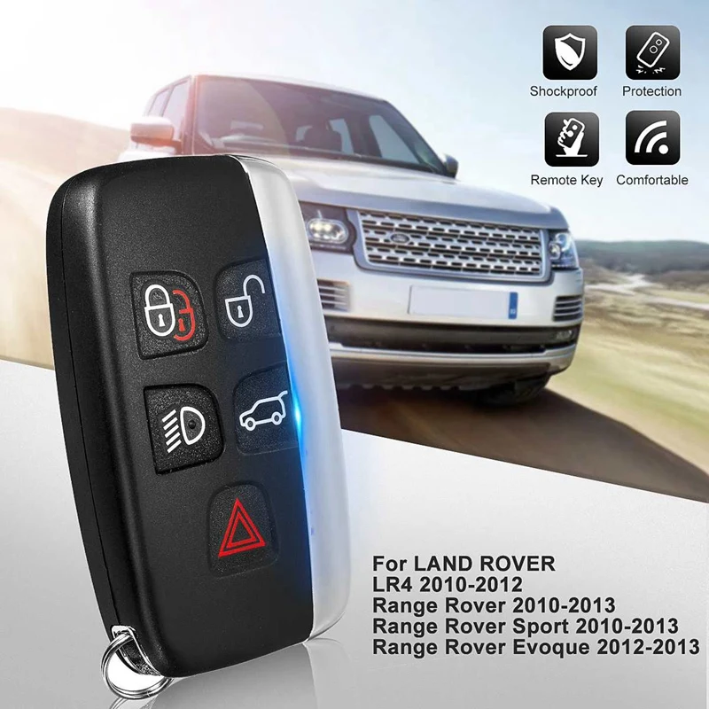 Car Remote Smart Key Suit for Land Rover Discovery 4 / Freelander for Range Rover Sport / Evoque, 434MHz ID46 Chip 5 Buttons