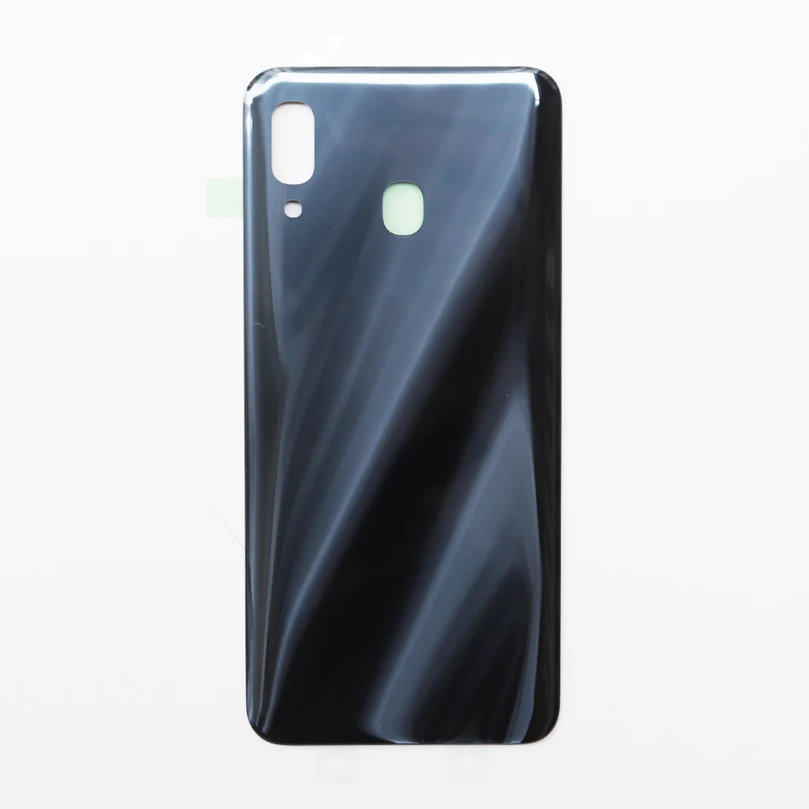 10 шт.,, новинка, A30, стеклянная крышка для батареи, для samsung Galaxy A30, A305, задняя крышка, задний корпус, чехол с клеем - Цвет: Black