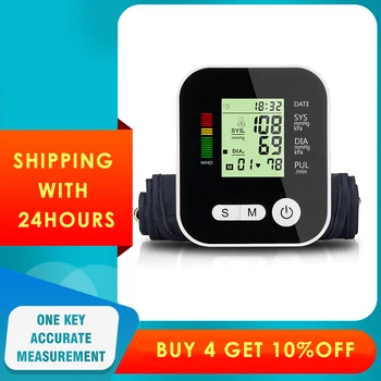 

Medical Equipment Home Tonometer Digital Blood Pressure Monitor Automatic Upper Arm Pulse LCD Screen Memory Mode Health Care
