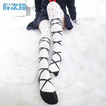 

Fashion Sweet Women Girls Kawaii Lolita Cotton Long Striped Thigh High Stocking Anime Cosplay Dance Over Knee Socks Preppy Style
