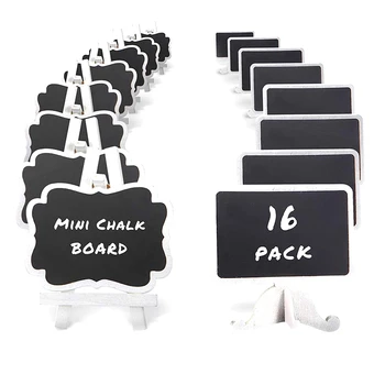 

Chalkboard Label Signs Easel Stand Design, Small Chalk Blackboards for Food and Table Numbers, Best Rustic Decoration for Wedd